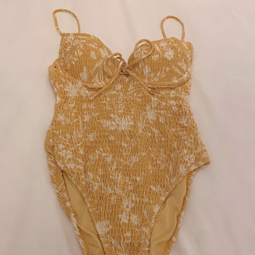 triangl swimwear Yellow Floral One-Piece Swimsuit